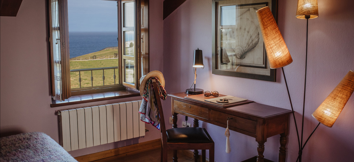Hotel Pleamar in Asturias window