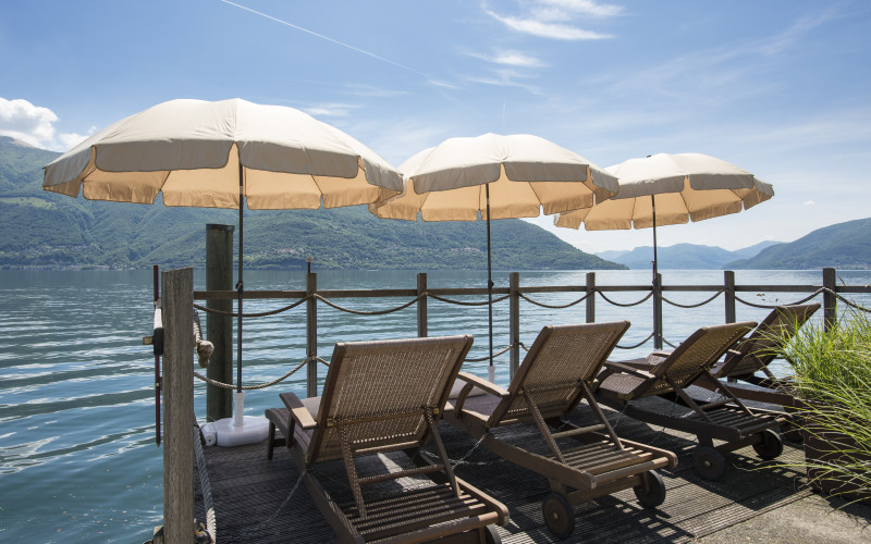 Sunstar Hotel Brissago Suiza, Vista Lago hamacas Hotel