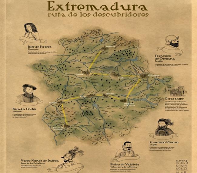 Hoteles  y casas rurales en Extremadura - Ruta de los Descubridores